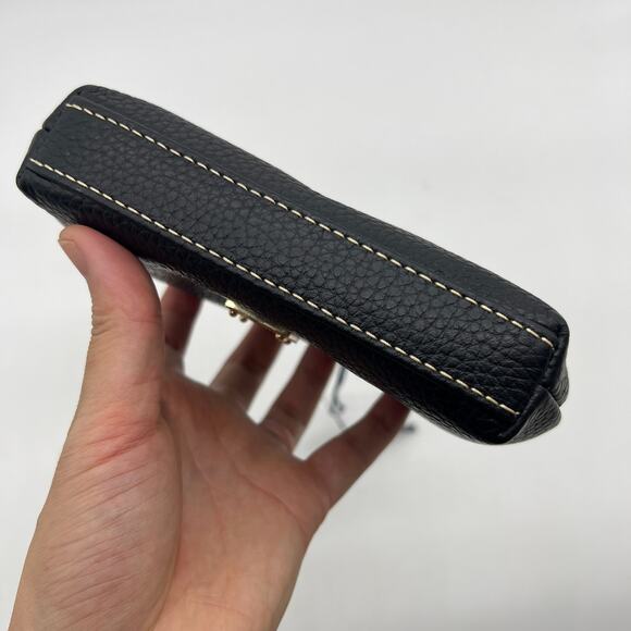 Dooney & Bourke Pebble Leather Large Framed Kisslock Wallet Black - Picture 8 of 14